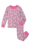 Hatley Kids' Dancing Alpacas Fitted Two-piece Pajamas In Pink