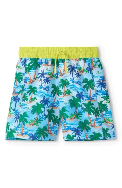 Hatley Babies'  Kids' Deserted Island Print Swim Trunks In Multi