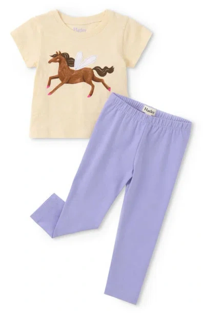 Hatley Babies'  Kids' Dreamy Horse Cotton T-shirt & Leggings Set In Multi