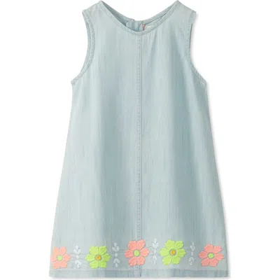Hatley Kids' Embroidered Flower Dress In Blue