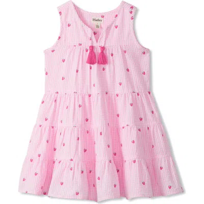 Hatley Kids' Embroidered Gingham Cotton Dress In Pink