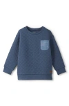 Hatley Kids' Ensign Blue Quilted Crewneck Sweatshirt In Blue