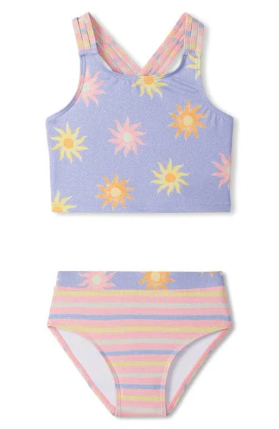 Hatley Kids' Faded Suns Two-piece Swimsuit In Gold