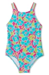 HATLEY KIDS' FLOATING POPPIES ONE-PIECE SWIMSUIT