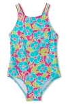 HATLEY HATLEY KIDS' FLOATING POPPIES ONE-PIECE SWIMSUIT