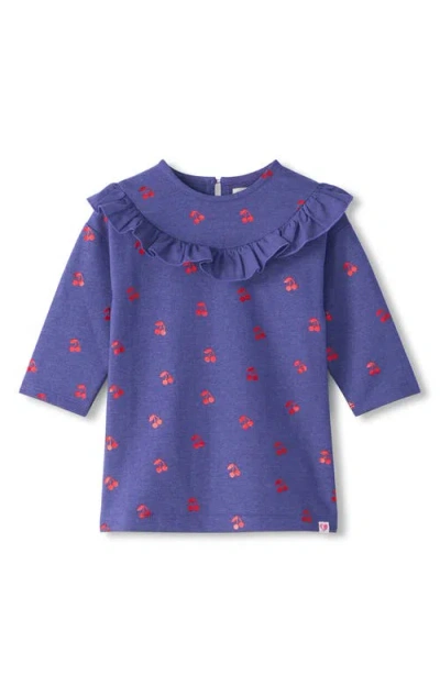 Hatley Babies'  Kids' Foil Cherries Ruffled Dress In Blue