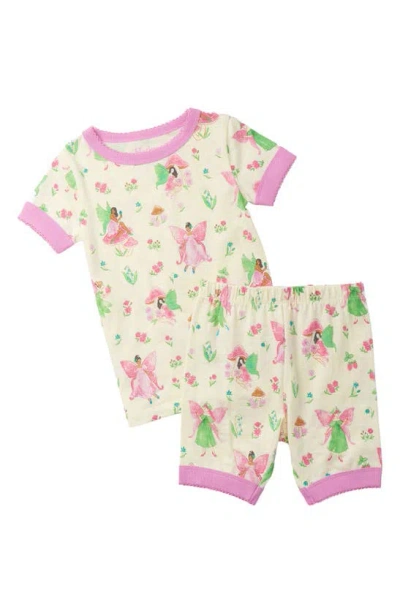 Hatley Kids' Forest Fairies Fitted Two-piece Organic Cotton Short Pajamas In Natural