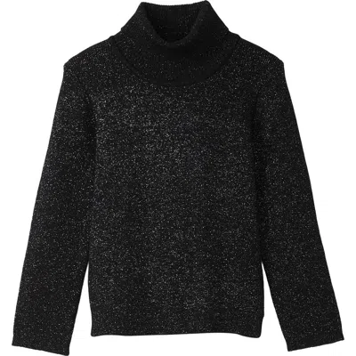 Hatley Kids' Glitter Turtleneck Top In Black