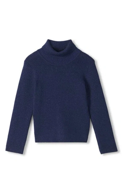 Hatley Kids' Glitter Turtleneck Top In Blue