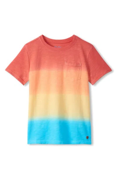Hatley Kids' Gradient Stripe Crewneck T-shirt In Blue