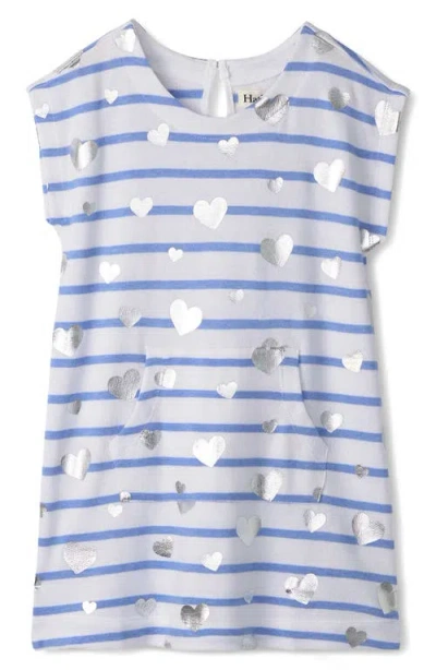 Hatley Kids' Heart Stripes Terry Dress In Blue