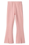 Hatley Kids' Herringbone Tweed Flare Leg Pants In Pink