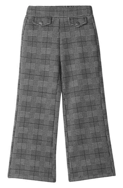 Hatley Kids' Houndstooth Wide Leg Pants In Gray