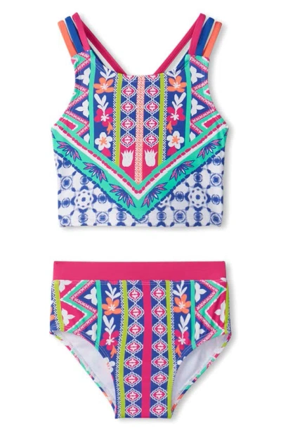 Hatley Kids' Kaleidoscope Two-piece Swimsuit In White