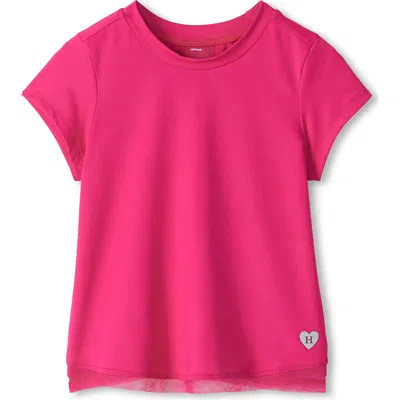 Hatley Kids' Mesh Trim Performance Tee In Pink