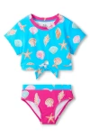 Hatley Kids' Ocean Shells Two-piece Swimsuit In Blue