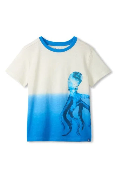 Hatley Kids' Octopus Dip Dye Cotton Graphic T-shirt In White