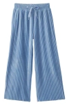 Hatley Kids' Pleated Velour Wide Leg Pants In Blue