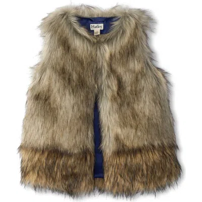 Hatley Kids' Plush Faux Fur Vest In Brown