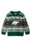 HATLEY HATLEY KIDS' POLAR BEAR COTTON BLEND CREWNECK SWEATER