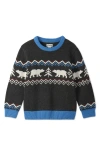 Hatley Kids' Polar Bear Crewneck Sweater In Gray