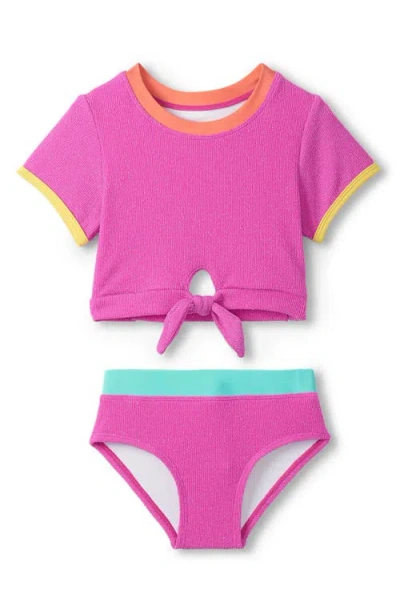 Hatley Kids' Rose Violet Two-piece Swimsuit In Pink