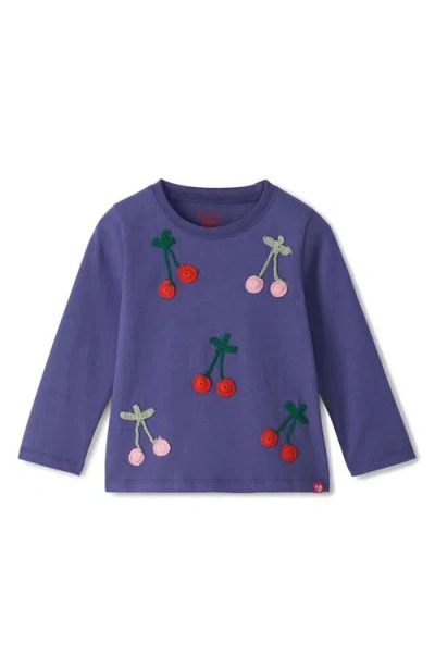Hatley Babies'  Kids' Skipper Blue Cherries Long Sleeve Cotton T-shirt