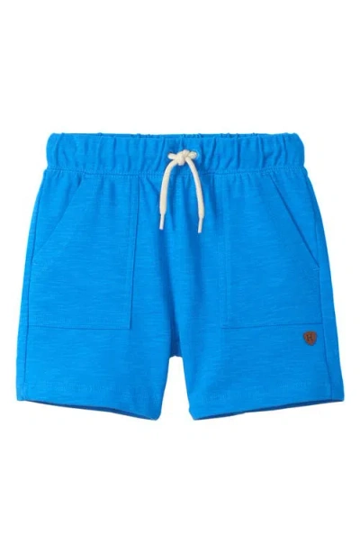Hatley Babies'  Kids' Slub Cotton Knit Drawstring Shorts In Blue