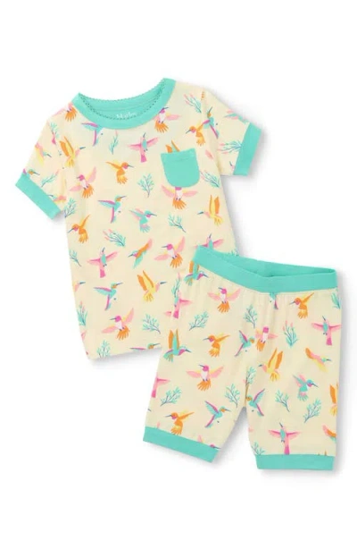 Hatley Kids' Springtime Hummingbirds Fitted Two-piece Short Pajamas In Multi