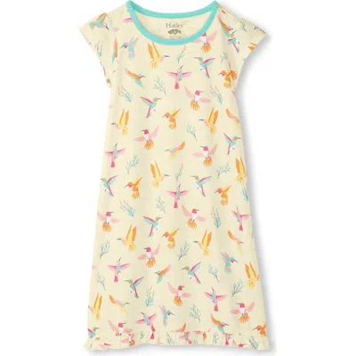 Hatley Kids' Springtime Hummingbirds Ruffle Hem Nightgown In Neutral