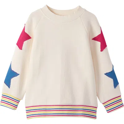 Hatley Kids' Star Appliqué Cotton Sweatshirt In Neutral