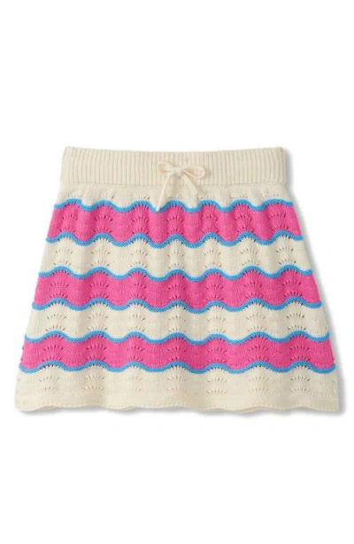 Hatley Kids' Strawberry Moon Stripe Knit Skirt In Multi