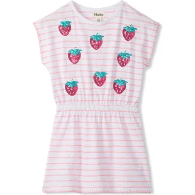 Hatley Kids' Strawberry Sequin Cinch Waist Dress In Pink