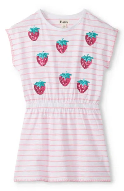 Hatley Babies'  Kids' Strawberry Sequin Cinch Waist Dress In White