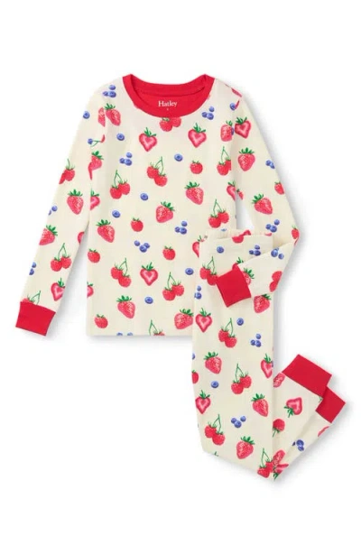Hatley Kids' Summer Berries Fitted Two-piece Pajamas In Multi