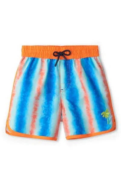 Hatley Kids' Surfer Gradient Swim Trunks In Aruba Blue