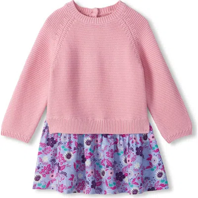 Hatley Babies'  Kids' Tiny Flowers Sweater Dress In Pink