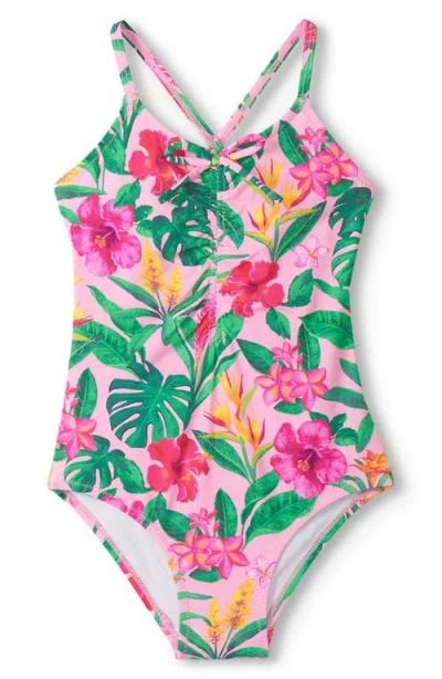 Hatley Babies'  Kids' Tropical Flowers One-piece Swimsuit In Pink