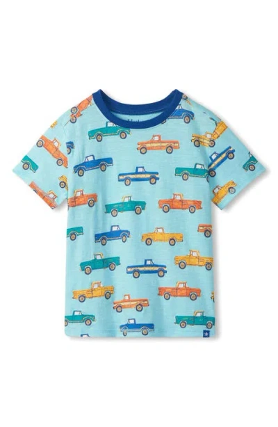 Hatley Kids' Truck Print Pocket T-shirt In Blue