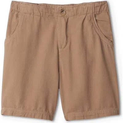 Hatley Kids' Twill Shorts In Brown