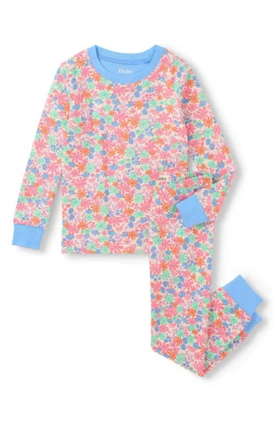Hatley Kids' Whimsical Flowers Fitted Two-piece Pajamas In Multi