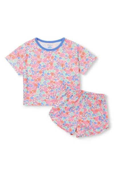 Hatley Kids' Whimsical Flowers Two-piece Short Pajamas In Multi