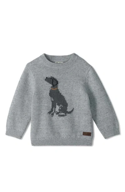 Hatley Babies'  Labrador Cotton Crewneck Sweater In Gray
