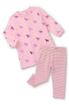 Hatley Lamb Print Long Sleeve Dress & Leggings Set In Pink