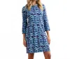 Hatley Lily Flare Dress In Shibori Waves In Blue