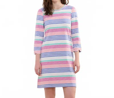 Hatley Lily Flare Mini Dress In Peach Echo Stripes In Purple