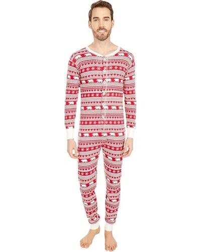 Hatley Little Blue House By  Pajama Set Unisex Red Fair Isle Cotton Jdm783 In Multi