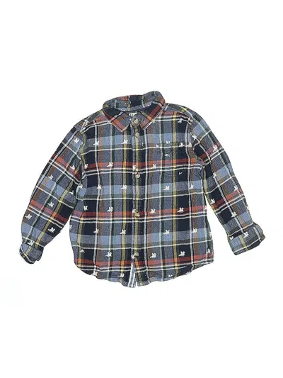 Pre-owned Hatley Kids' Long Sleeve Button Down Shirt In Blue