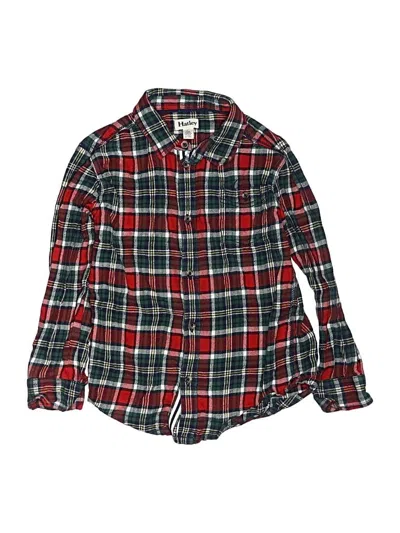 Pre-owned Hatley Kids' Long Sleeve Button Down Shirt In Red