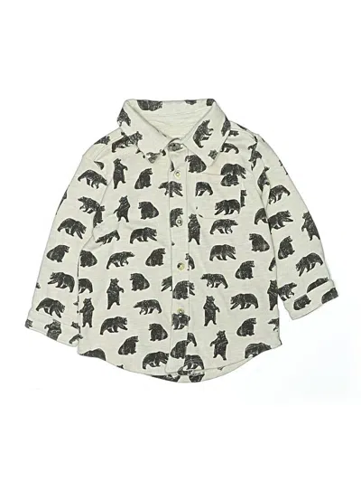 Pre-owned Hatley Kids' Long Sleeve Button Down Shirt In White